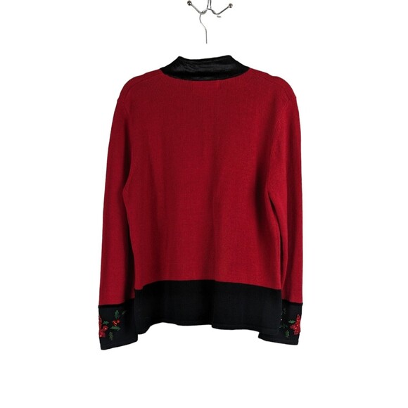 Tiara International Christmas Collection Poinsettia Cardigan Women's Sz XL EUC - Picture 6 of 12